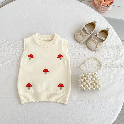 Autumn Arrival Baby Unisex Comfortable Mushrooms Pattern Knitted Sleeveless Vest, MyKids-USA®, Sweaters, MyKids-USA -  -  -  -  -  -  - 