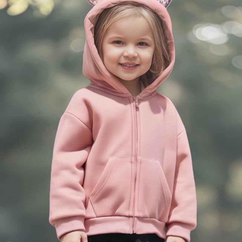 Winter and Autumn Girls Animals Cartoon Pattern Long Sleeves Zip-up Hooded Coat, MyKids-USA®, Baby & Toddler Coats & Jackets, MyKids-USA - Size/Age - 90 (12-24M) - Color - Pink -  -  - TR2507202317-A