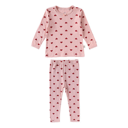 Spring and Autumn Girls Cute Simple Pattern Long Sleeves Top and Pants Clothing Set, MyKids-USA®, Baby & Toddler Outfits, MyKids-USA - Size/Age - 73 (6-9M) - Color - Pink -  -  - TR2509242331-D