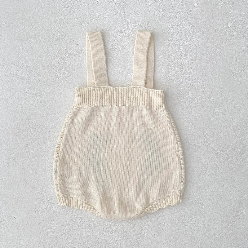 Autumn Arrival Baby Girls Knitted Flowers and Strawberry Embroidered Pattern Strap Onesies, MyKids-USA®, Baby One-Pieces, MyKids-USA -  -  -  -  -  -  - 