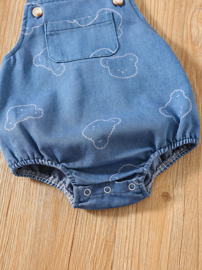 MyKids-USA® Autumn Arrival Baby Sleeveless Denim Overalls