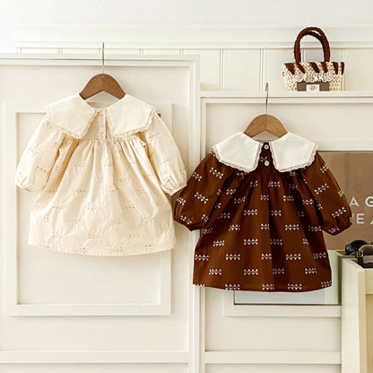 MyKids-USA® Autumn Arrival Baby Kids Girls Embroidery Pattern Long Sleeves Dress