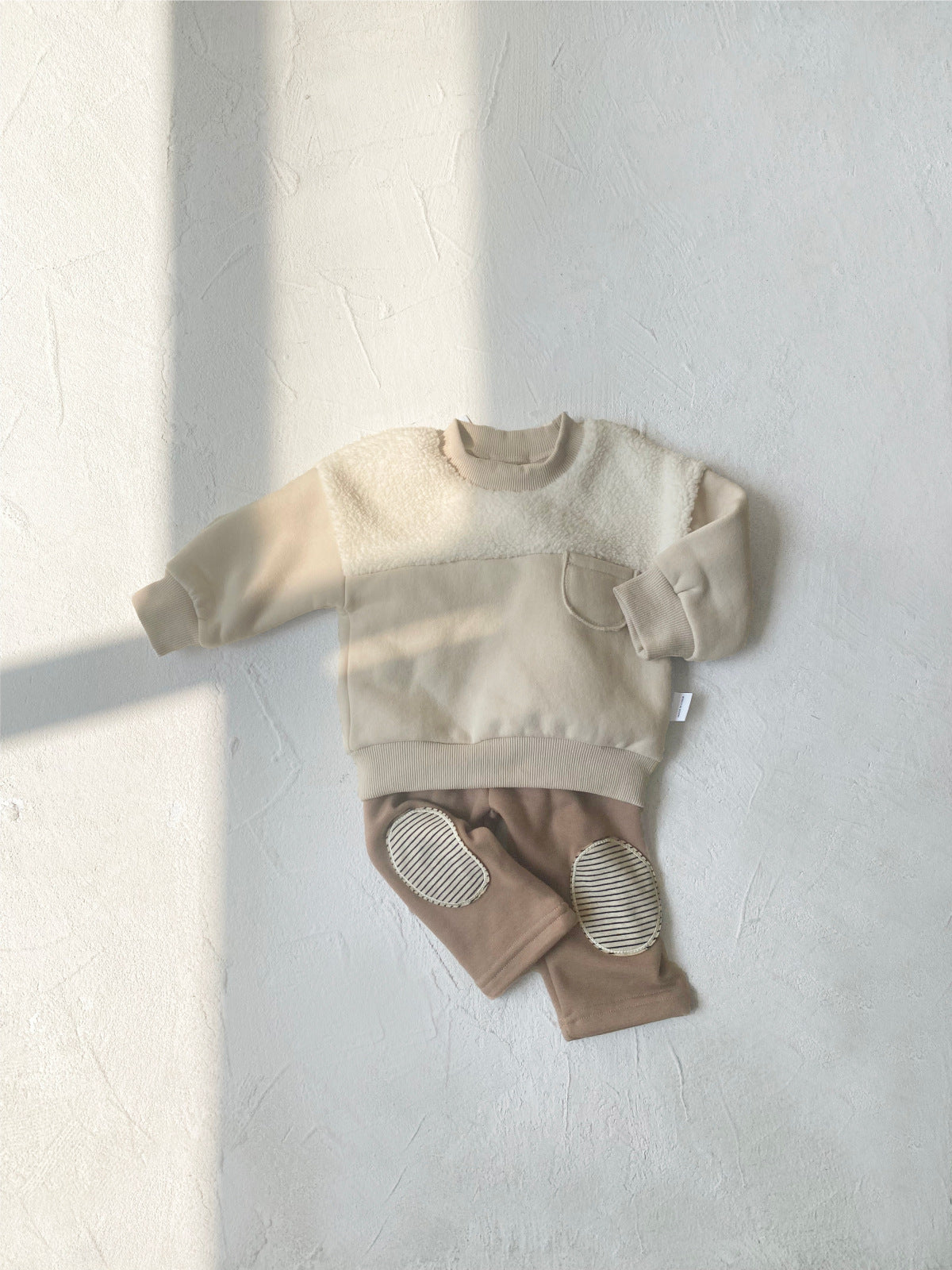 Winter and Spring Baby Kids Unisex Long Sleeves Casual Fluffy Color Patchwork Pullover and Pants Clothing Set, MyKids-USA®, Baby & Toddler Outfits, MyKids-USA - Size/Age - 73 (6-9M) - Color - Apricot -  -  - TR2601252206-A.