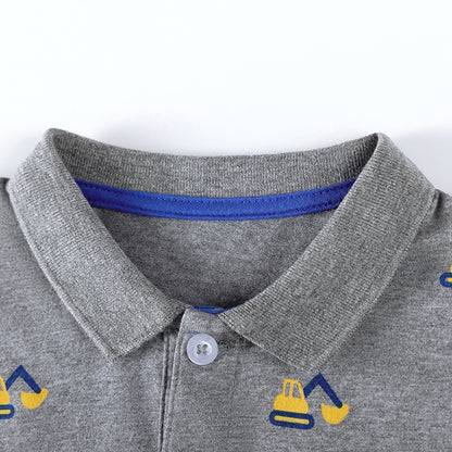 Spring and Autumn Boys Excavators Cartoon Pattern Long Sleeves Polo Shirt and Pants Clothing Set, MyKids-USA®, Baby & Toddler Outfits, MyKids-USA -  -  -  -  -  -  - 