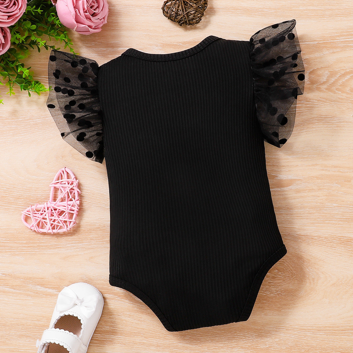 Summer Arrival Baby Girls Tulle Fly Sleeves Patchwork Bodysuit, MyKids-USA®, Baby & Children's One-Pieces, MyKids-USA -  -  -  -  -  -  - .