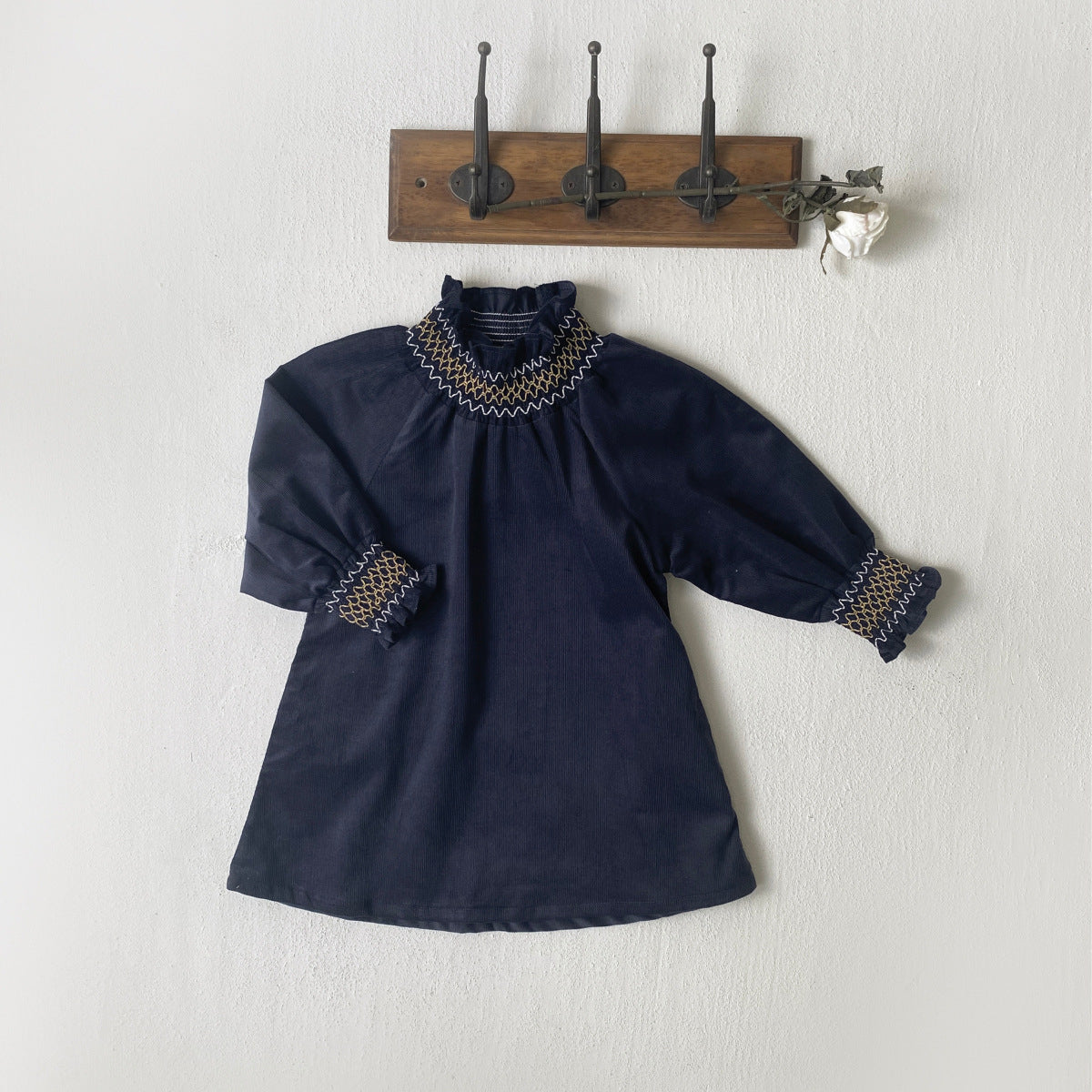 MyKids-USA® Autumn Arrival Baby Kids Girls Princess Long Sleeves Vintage Embroidery Dress