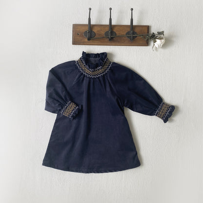 MyKids-USA® Autumn Arrival Baby Kids Girls Princess Long Sleeves Vintage Embroidery Dress