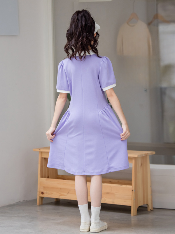 Hot Selling Summer Kids Girls Sports Style Purple Short Sleeves Hot Selling Summer Kids Girls Sports Style Purple Short Sleeves