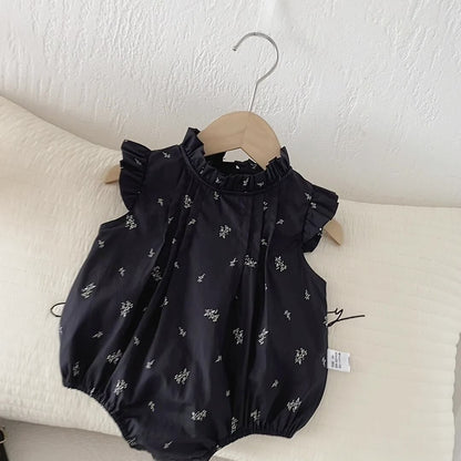 Summer Arrival Baby Girls Fly Sleeves Ruffle Neck Floral Bodysuit, MyKids-USA®, Bodysuits, MyKids-USA -  -  -  -  -  -  - .