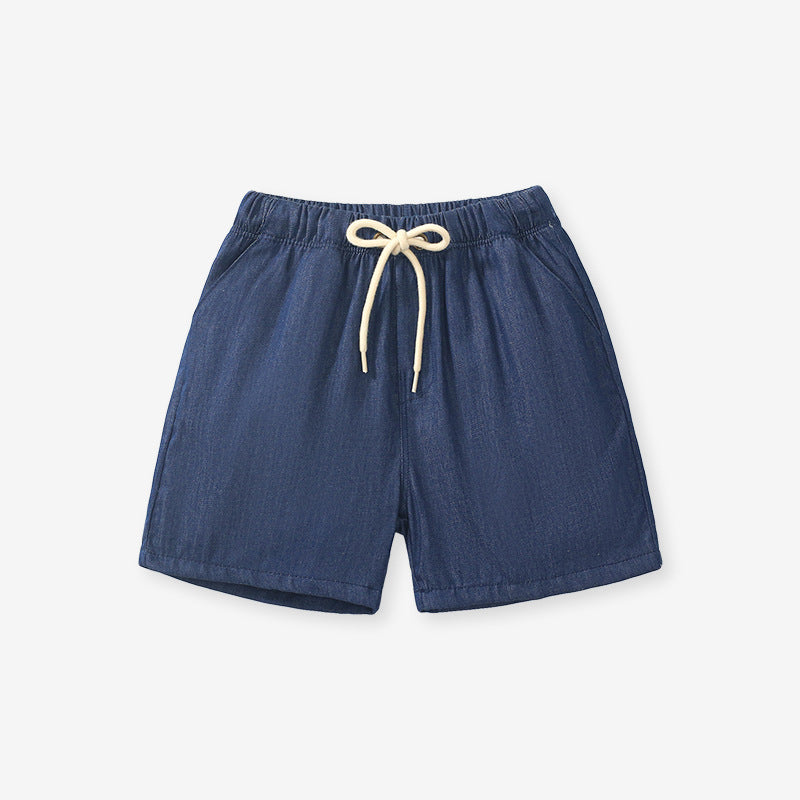Boys Solid Color Cotton Casual Style Shorts