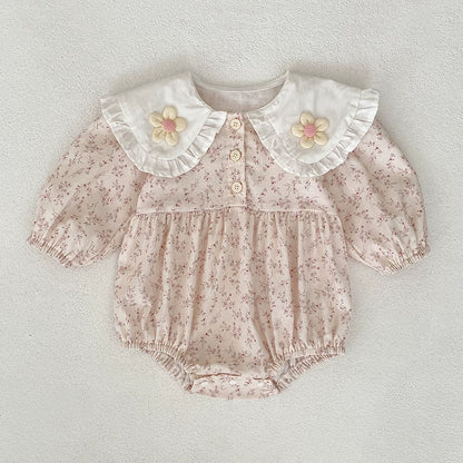 Autumn Baby Girls French Style Flowers Pattern Long-sleeved Onesies and Dress – Princess Sister Matching Set, MyKids-USA®, Baby & Toddler Outfits, MyKids-USA -  -  -  -  -  -  - 