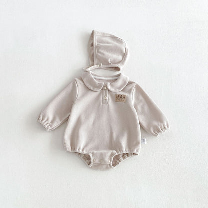 MyKids-USA® Autumn Arrival Baby Kids Girls Long Sleeves Peter Pan Collar Teddy Pattern Bodysuit