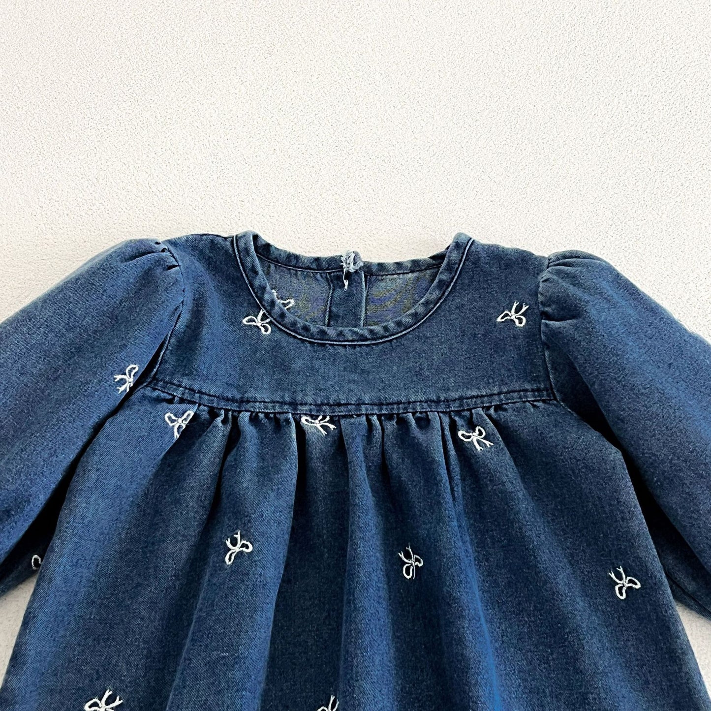 MyKids-USA® Autumn Embroidered Pattern Baby Kids Girls Princess Denim Dress