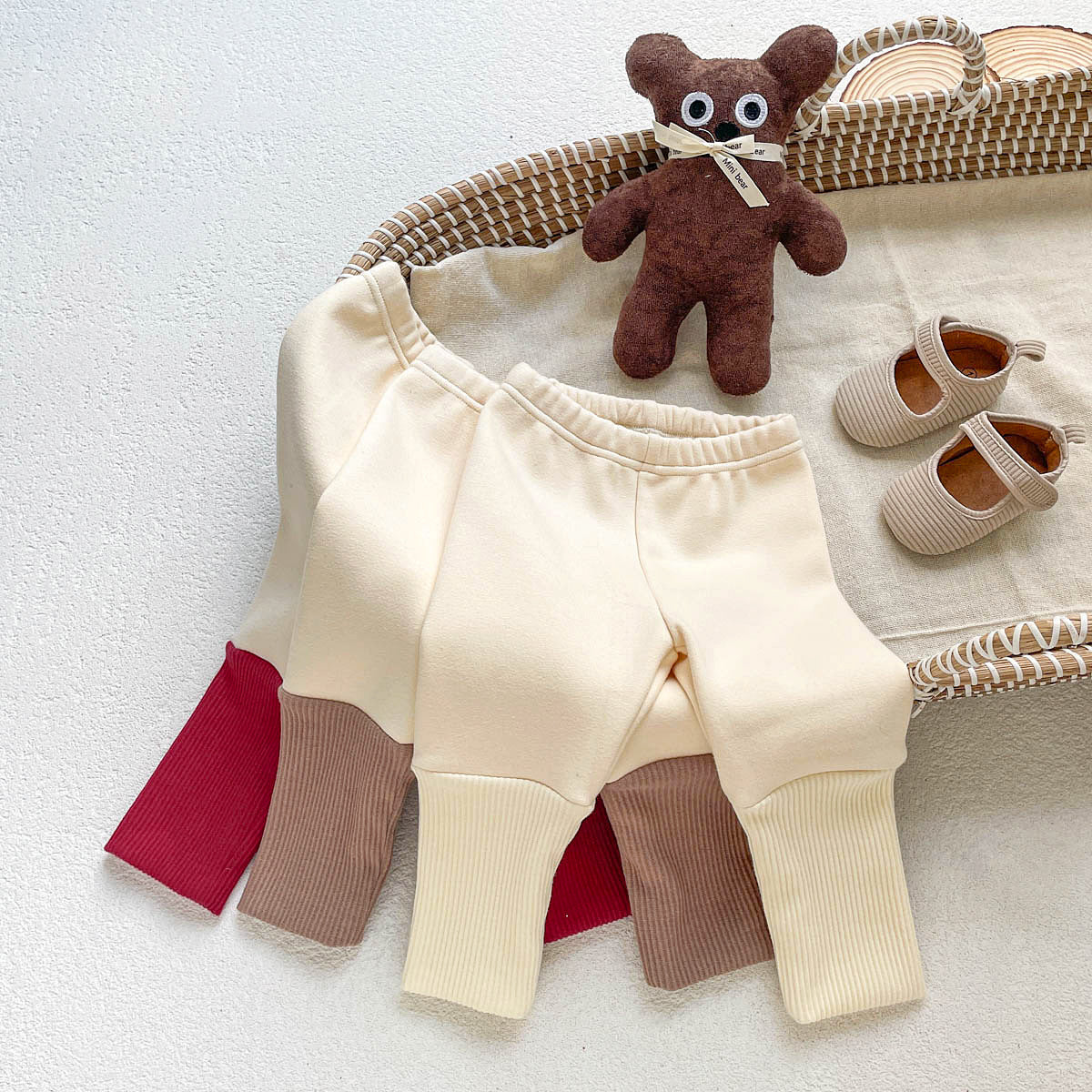 Autumn and Winter Arrival Color Patchwork Style Simple Fleece-Lined Pants for Kids, MyKids-USA®, Trousers, MyKids-USA -  -  -  -  -  -  - .