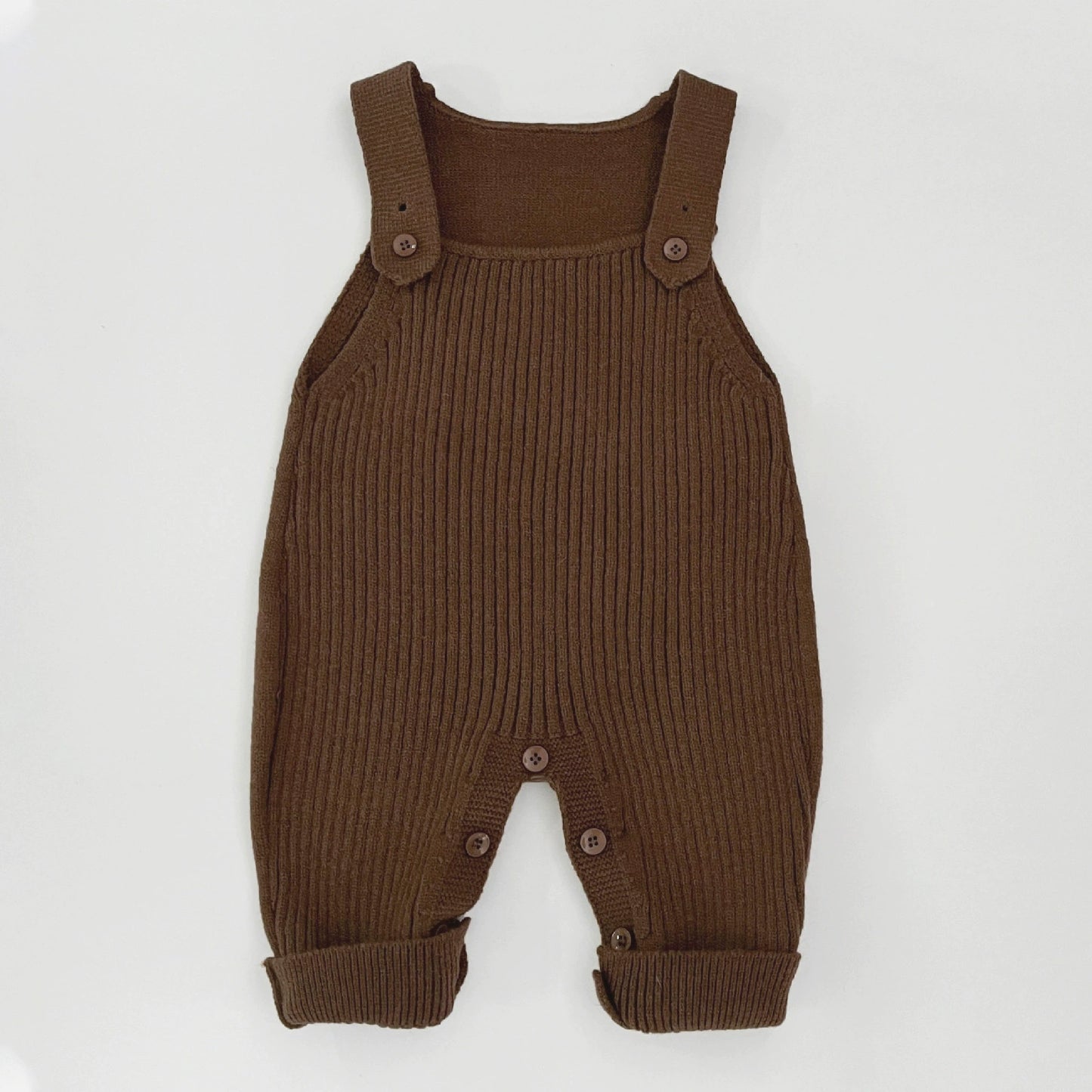 Spring Arrival Baby Unisex Sleeveless Simple Solid Color Knitted Strap Rompers Overalls, MyKids-USA®, Baby One-Pieces, MyKids-USA - Size/Age - 66 (3-6M) - Color - Brown -  -  - TR2503062243-F