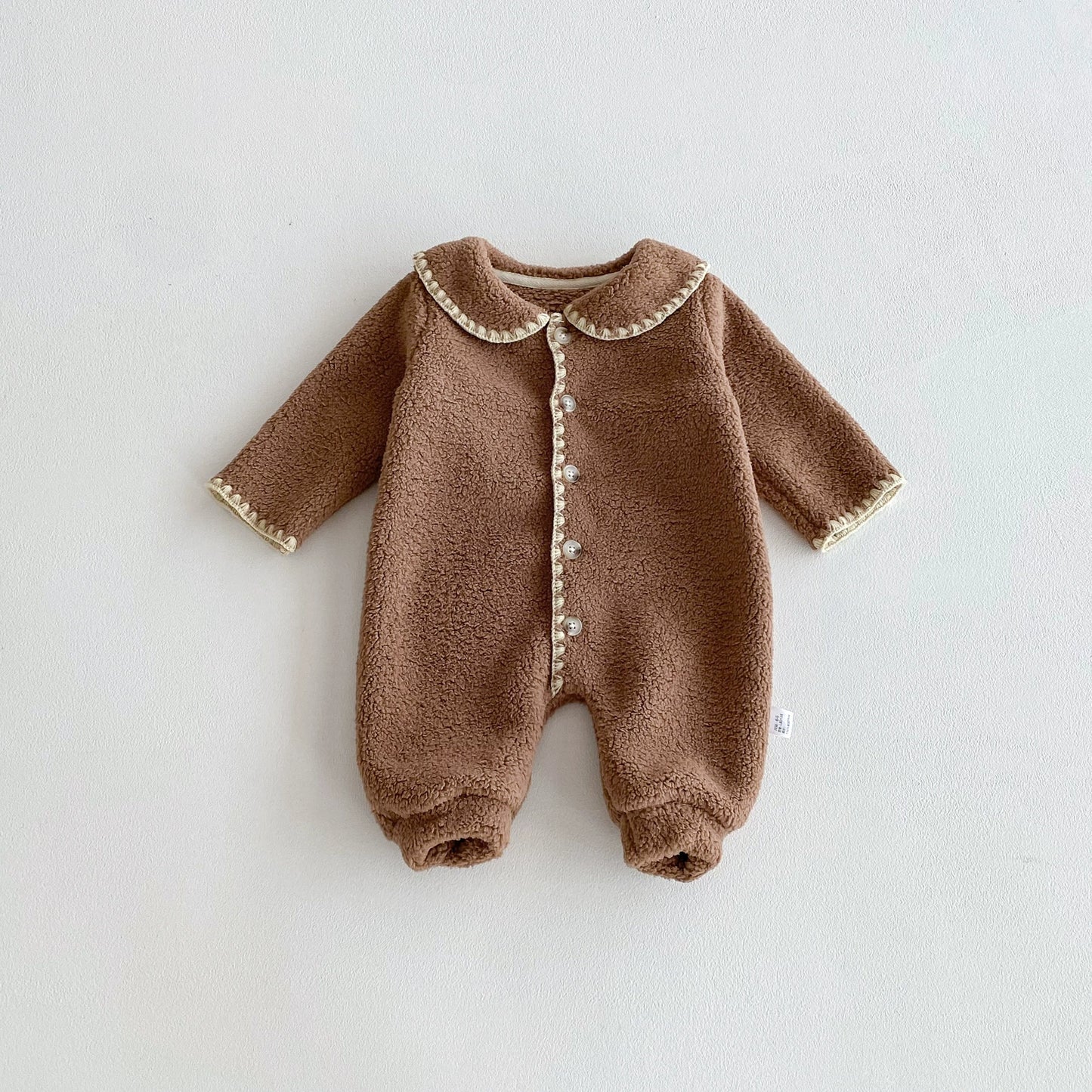 Winter and Autumn Arrival Baby Unisex Long Sleeves Color Patchwork Fluffy Rompers, MyKids-USA®, Baby One-Pieces, MyKids-USA - Size/Age - 66 (3-6M) - Color - Coffee -  -  - TR2510282244-B