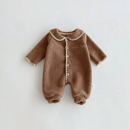 Winter and Autumn Arrival Baby Unisex Long Sleeves Color Patchwork Fluffy Rompers, MyKids-USA®, Baby One-Pieces, MyKids-USA - Size/Age - 66 (3-6M) - Color - Coffee -  -  - TR2510282244-B