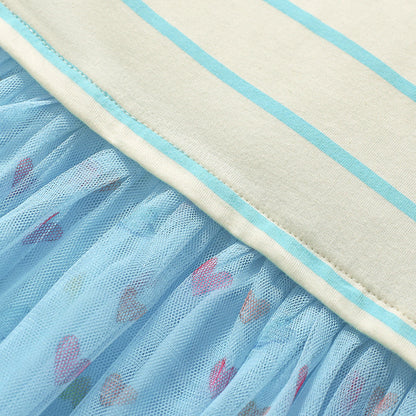 Summer Arrival Colorful Heart Pattern Short Sleeves Striped Dress for Stylish Girls, MyKids-USA®, Baby & Toddler Dresses, MyKids-USA -  -  -  -  -  -  - 