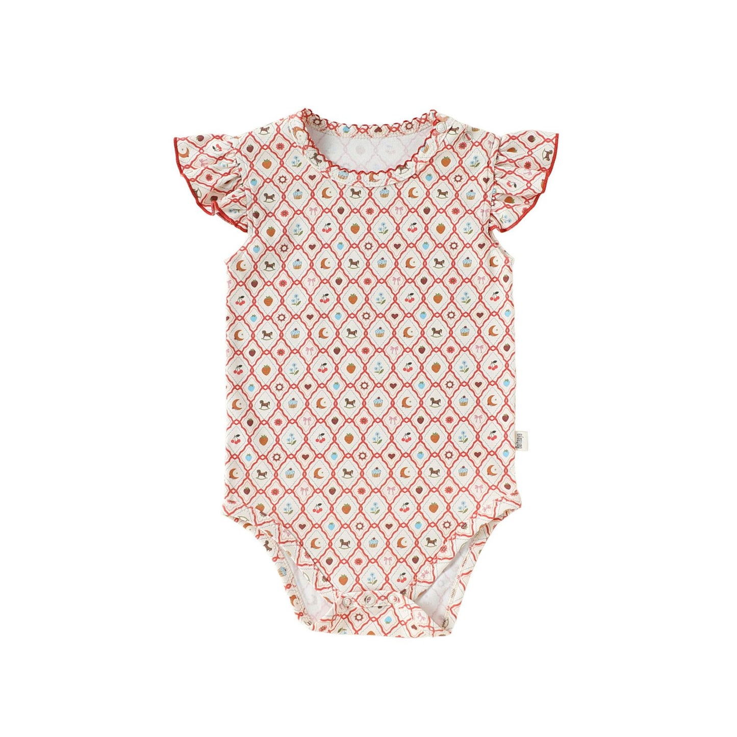 Summer Arrival Baby Girls Fly Sleeves Argyle and Fruits Pattern Bodysuit, MyKids-USA®, Baby & Children's One-Pieces, MyKids-USA® - Size/Age - 66 (3-6M) - Color - Pink -  -  - TR2604262342-B.