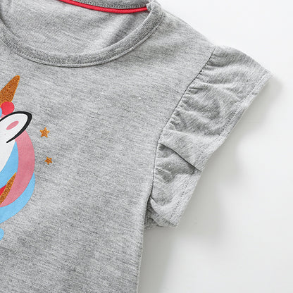 Summer Arrival Horse and Stars Pattern Fly Sleeves Crew Neck Dress for Stylish Girls, MyKids-USA®, Baby & Children's Dresses, MyKids-USA -  -  -  -  -  -  - .