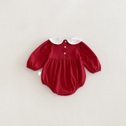Spring Arrival Baby Girls Long Sleeves Navy Collar Color Patchwork Bodysuit, MyKids-USA®, Bodysuits, MyKids-USA -  -  -  -  -  -  - .