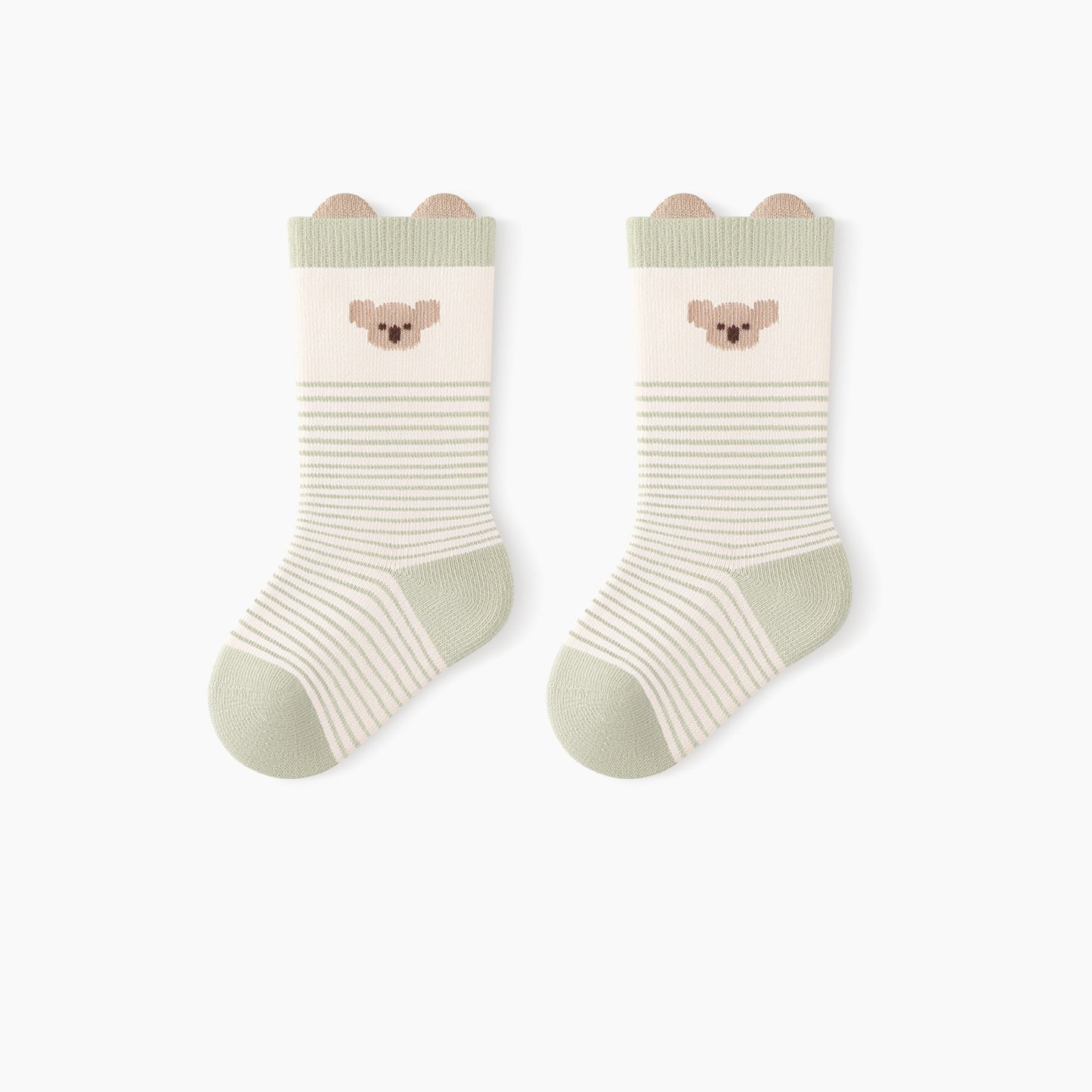 Autumn and Spring Baby Unisex Breathable Striped and Cartoon Pattern Socks, MyKids-USA®, Baby & Toddler Socks & Tights, MyKids-USA - Size/Age - XS (0-6M) - Color - Green -  -  - TR2601072056-B.