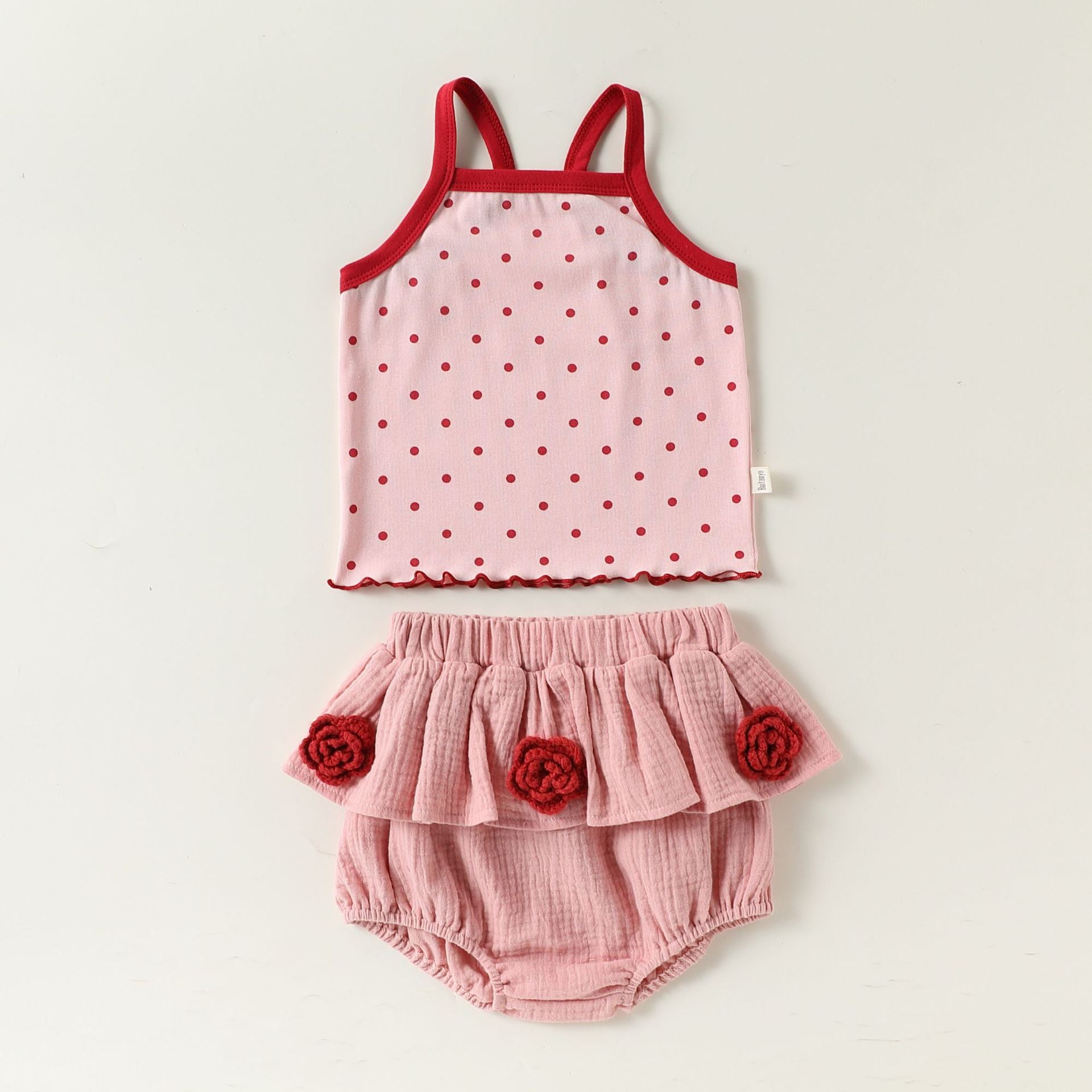 Summer Baby Kids Girls Sleeveless Cute Dots Pattern Vest and Bloomers Clothing Set, MyKids-USA®, Baby & Children's Outfits, MyKids-USA - Size/Age - 73 (6-9M) - Color - Pink -  -  - TR2604272358-A.