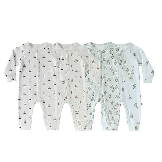 Spring Arrival Baby Unisex Long Sleeves Cartoon Pattern Single Breasted Rompers, MyKids-USA®, Baby One-Pieces, MyKids-USA -  -  -  -  -  -  - .