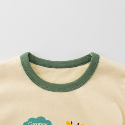 Summer Boys’ Animals Cartoon and Letters Pattern T-shirt in European and American Style, MyKids-USA®, Baby & Toddler Tops, MyKids-USA -  -  -  -  -  -  - 