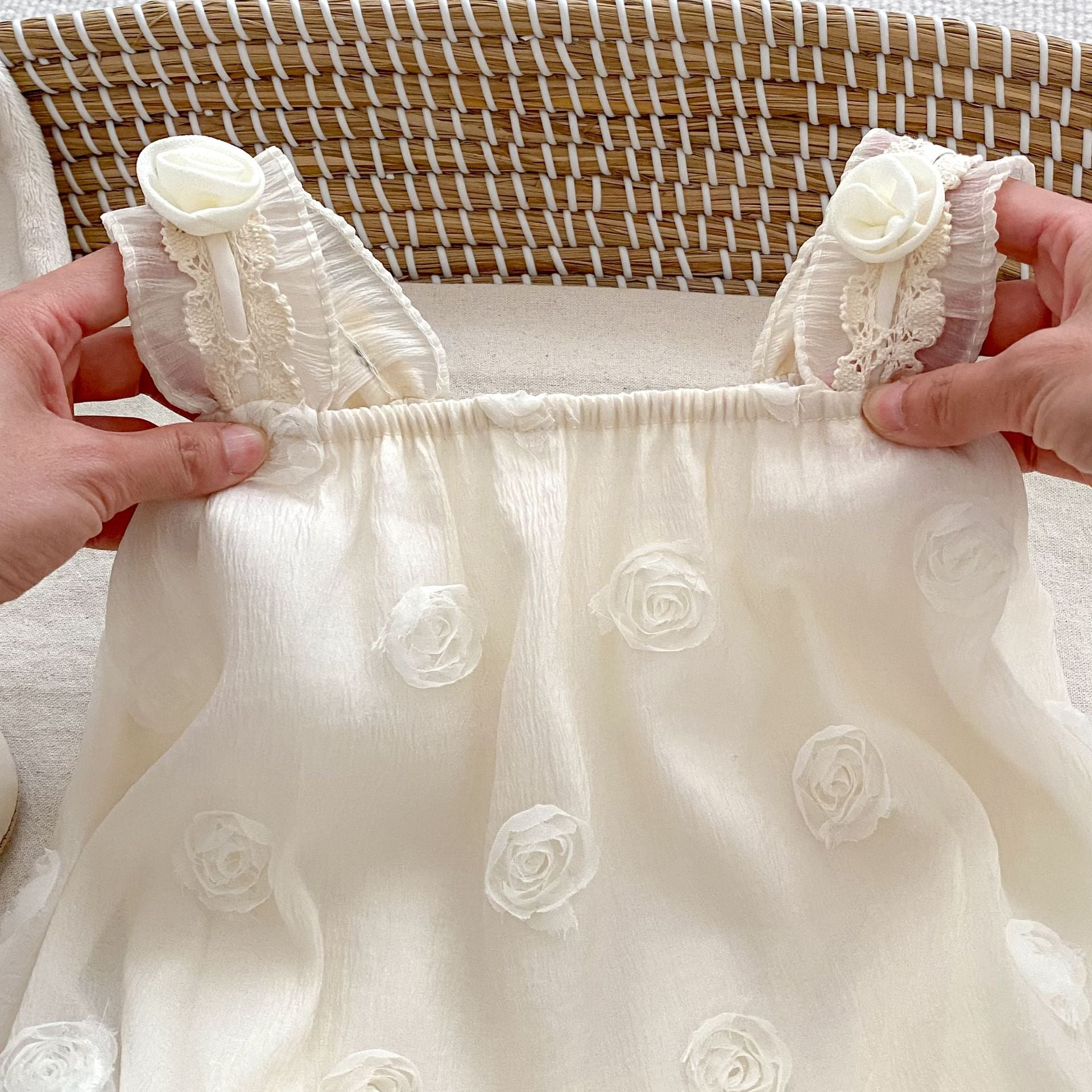 Summer Arrival Baby Girls Sleeveless Solid Color Floral Pattern Onesies, MyKids-USA®, Baby One-Pieces, MyKids-USA -  -  -  -  -  -  - 