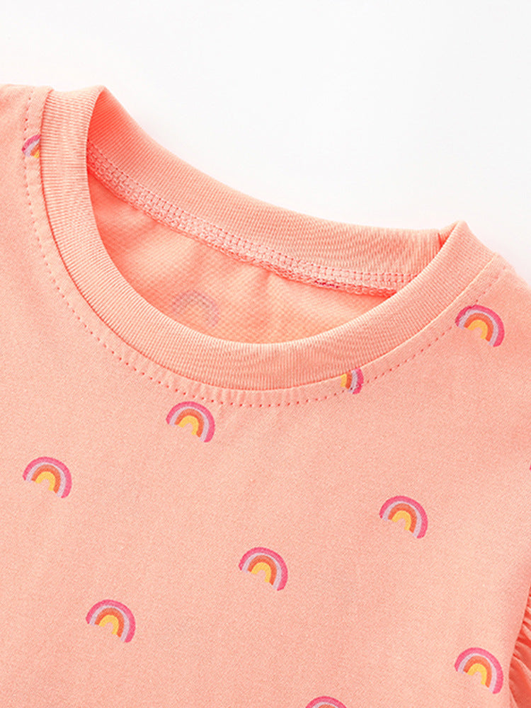 Summer Girls’ Rainbow Pattern T-shirt in European and American Style, MyKids-USA®, T-Shirts, MyKids-USA -  -  -  -  -  -  - .