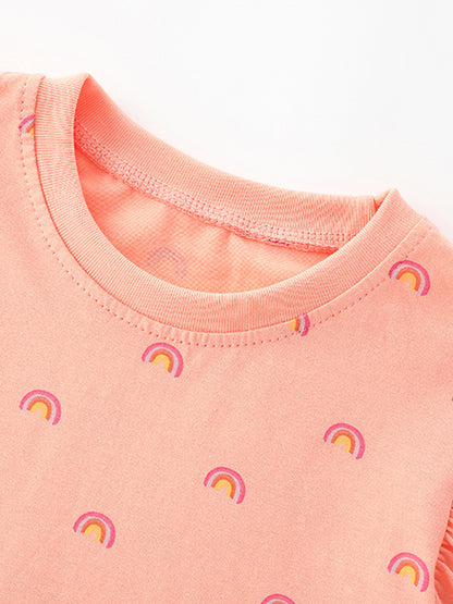 Summer Girls’ Rainbow Pattern T-shirt in European and American Style, MyKids-USA®, T-Shirts, MyKids-USA -  -  -  -  -  -  - .