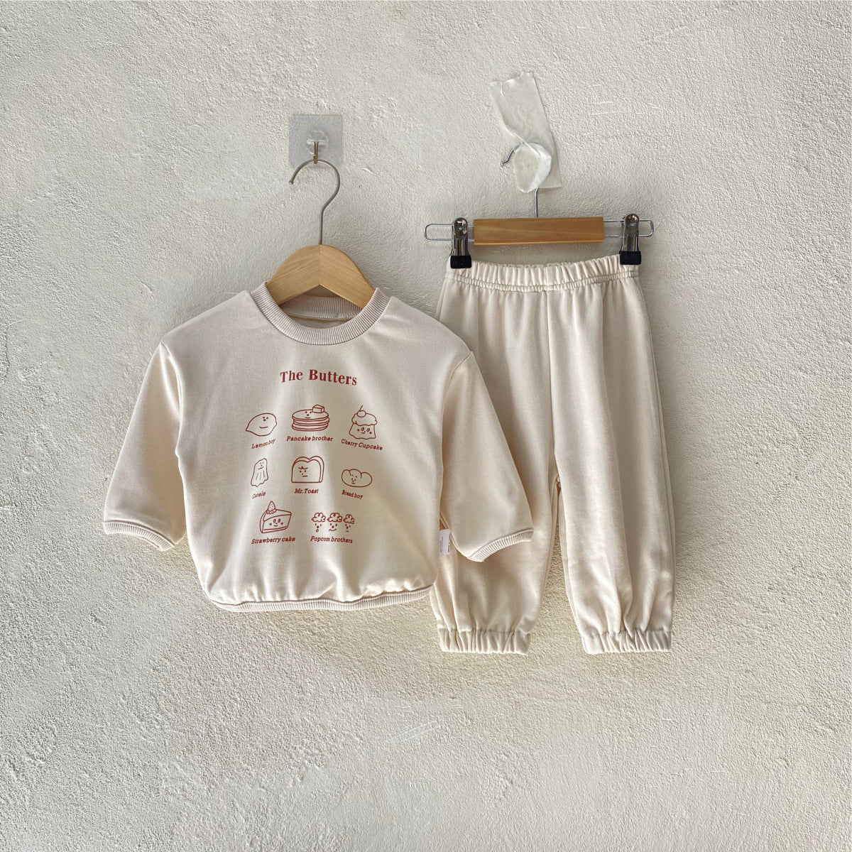 MyKids-USA® Spring and Autumn Baby Kids Unisex Long Sleeves Letters Pattern Top and Plain Pants Clothing Set