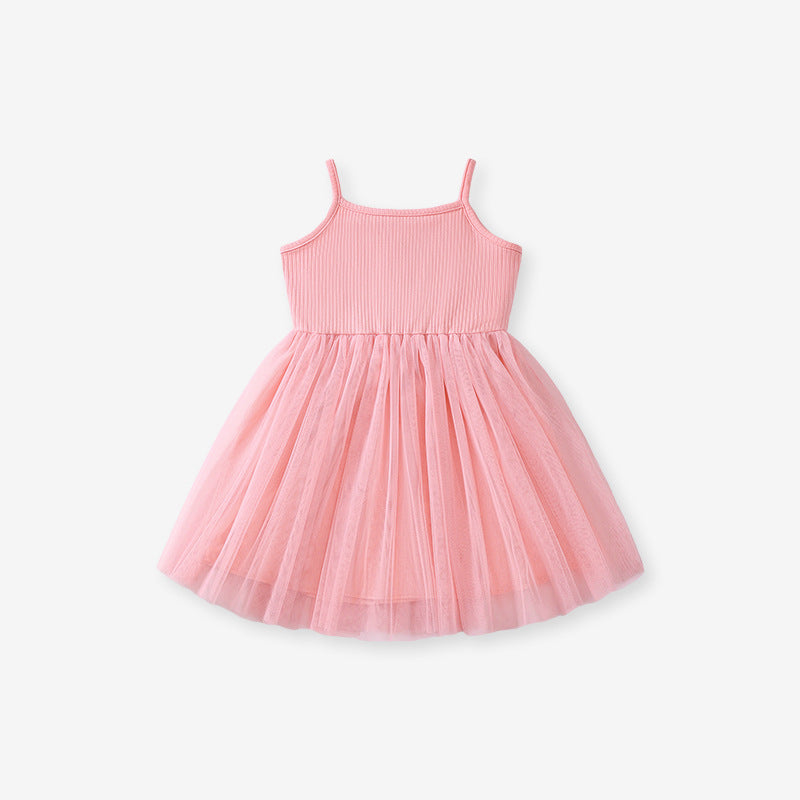 Summer Arrival Baby Kids Girls Sleeveless Solid Color Tulle Dress, MyKids-USA®, Baby & Toddler Dresses, MyKids-USA - Size/Age - 90 (12-24M) - Color - Pink -  -  - TR2501022058-B