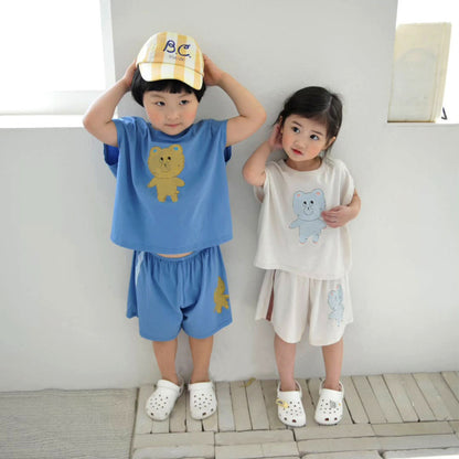 Summer Hot Selling Baby Kids Unisex Sleeveless Teddy Bear Printed T-shirt and Shorts Casual Clothing Set, MyKids-USA®, Baby & Toddler Outfits, MyKids-USA -  -  -  -  -  -  - 