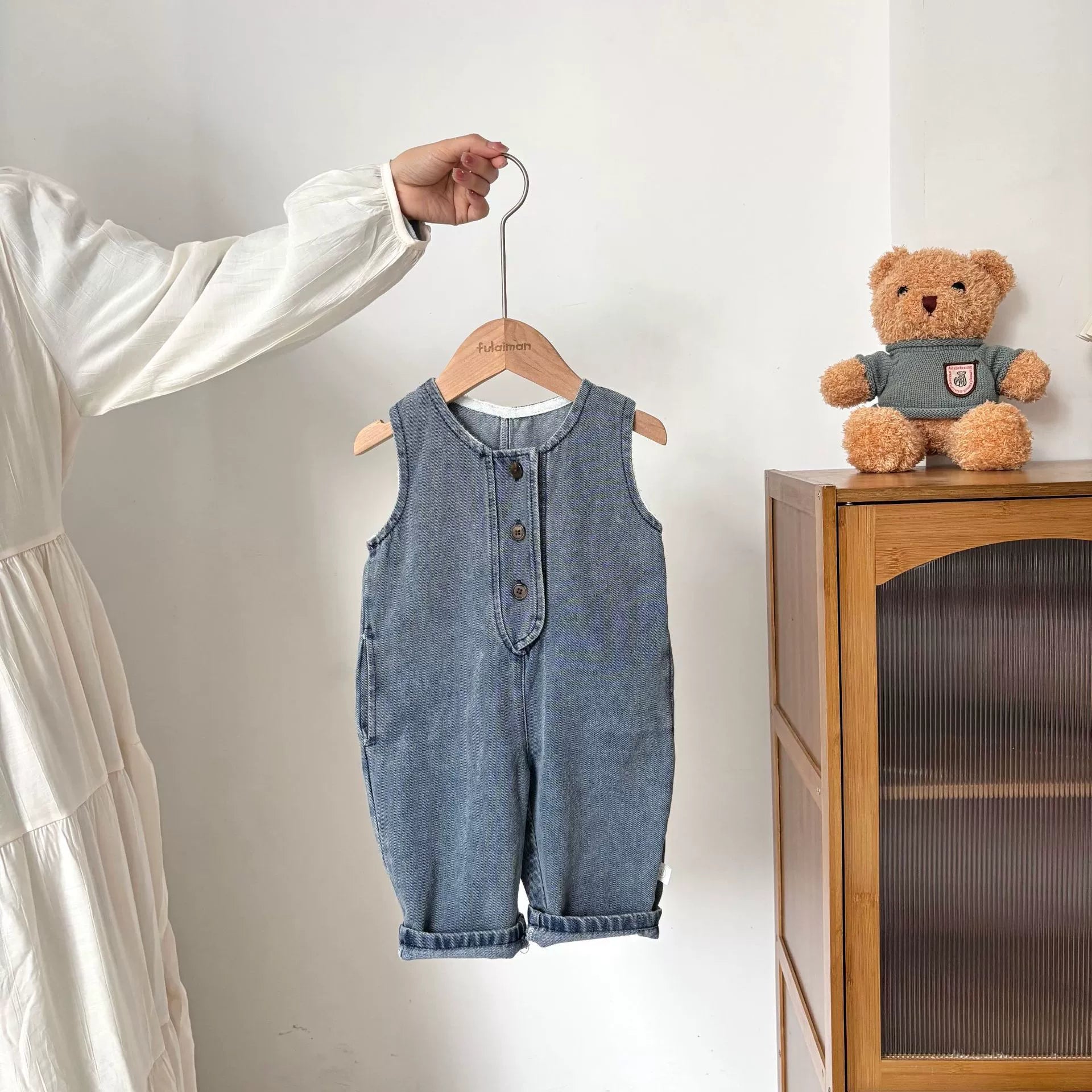 Autumn Hot Selling Baby Kids Unisex Sleeveless Denim Strap Overalls and Striped Pullover Clothing Set, MyKids-USA®, Baby & Toddler Outfits, MyKids-USA -  -  -  -  -  -  - 