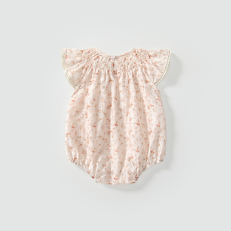 Summer Arrival Fly Sleeves Flowers Pattern Butterfly-bow Decorated Onesies for Stylish Girls, MyKids-USA®, Baby One-Pieces, MyKids-USA -  -  -  -  -  -  - 