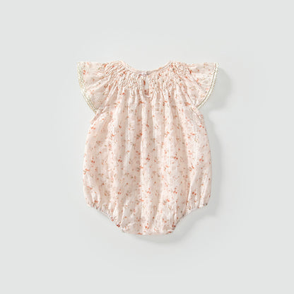 Summer Arrival Fly Sleeves Flowers Pattern Butterfly-bow Decorated Onesies for Stylish Girls, MyKids-USA®, Baby One-Pieces, MyKids-USA -  -  -  -  -  -  - 