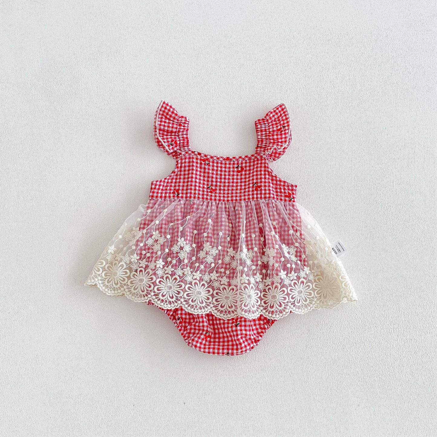 Design Summer Baby Kids Girls Fly Sleeves Plaid Pattern Strap Bodysuit, MyKids-USA®, Baby & Children's One-Pieces, MyKids-USA -  -  -  -  -  -  - .