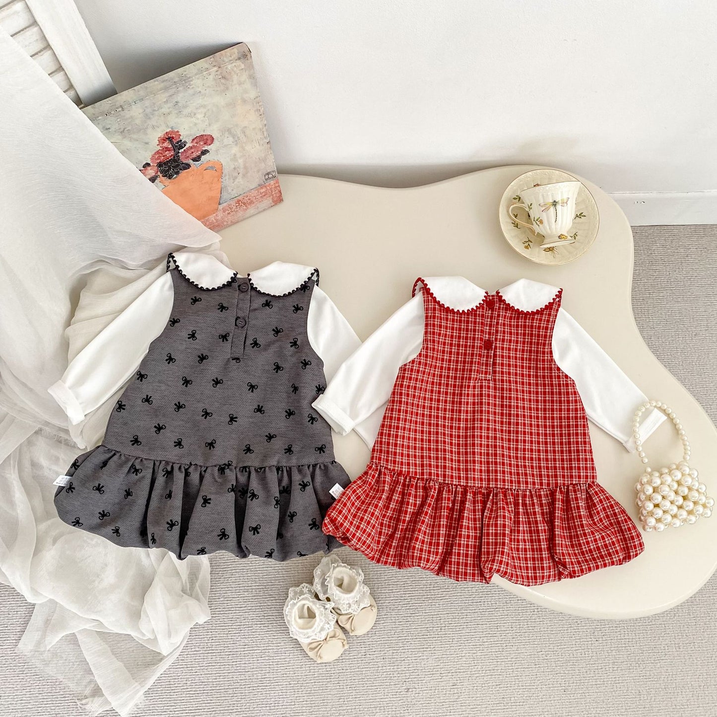 MyKids-USA® Arrival Autumn Baby Kids Girls Sleeveless Dress and Long Sleeves Top