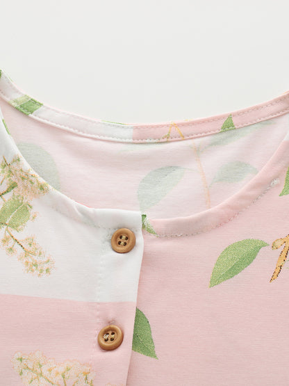Summer Baby Kids Girls Short Sleeves Fruits Pattern Dress