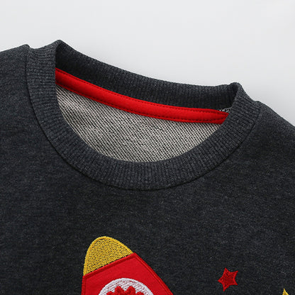 Autumn and Spring Arrival Cartoon and Stars Pattern Long Sleeves Pullover for Stylish Boys, MyKids-USA®, Sweatshirts, MyKids-USA -  -  -  -  -  -  - 