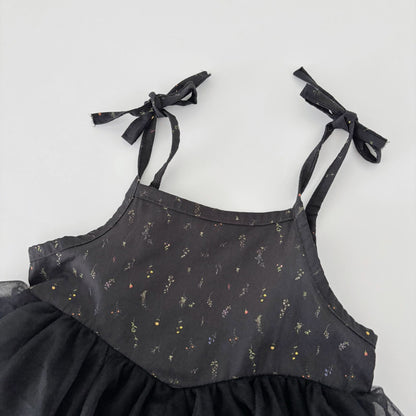 Summer Arrival Baby Girls Black Sleeveless Floral Dress Design Strap Onesies, MyKids-USA®, Baby & Toddler Dresses, MyKids-USA -  -  -  -  -  -  - 