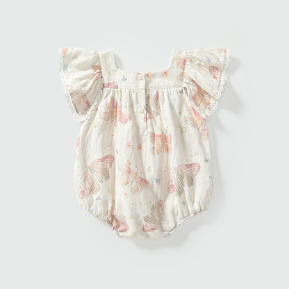 Summer Arrival Fly Sleeves Butterfly Pattern Square Neck Onesies for Stylish Girls, MyKids-USA®, Baby One-Pieces, MyKids-USA -  -  -  -  -  -  - 
