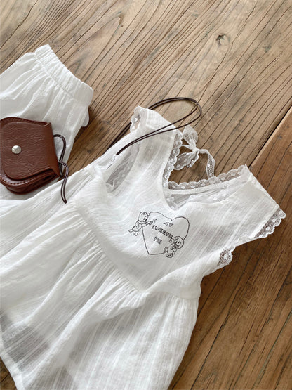 MyKids-USA® Summer Arrival Baby Girls Sleeveless Cute Lace Trim Thin Dress