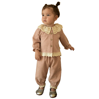 Spring and Autumn Girls Cute Color Patchwork Long Sleeves Single Breasted Top and Pants Clothing Set, MyKids-USA®, Baby & Toddler Outfits, MyKids-USA - Size/Age - 80 (9-12M) - Color - Pink -  -  - TR2509272341-A