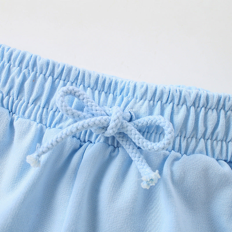 Baby Boy Blue Solid Color Soft Cotton Summer Shorts