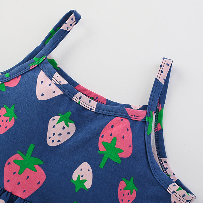 Summer Arrival Fruits Strawberry Pattern Sleeveless Dress for Stylish Girls, MyKids-USA®, Baby & Toddler Dresses, MyKids-USA -  -  -  -  -  -  - 