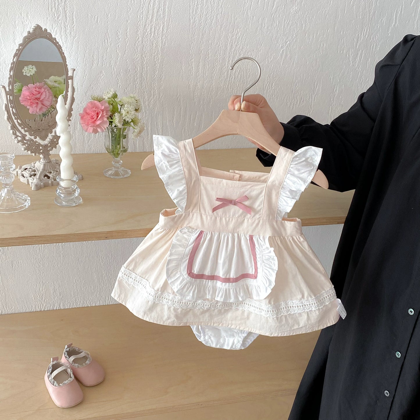 Summer Arrival Baby Girls Color Patchwork Sleeveless Strap Onesies Dress, MyKids-USA®, Baby One-Pieces, MyKids-USA - Size/Age - 66 (3-6M) - Color - Pink -  -  - TR2506232218-A