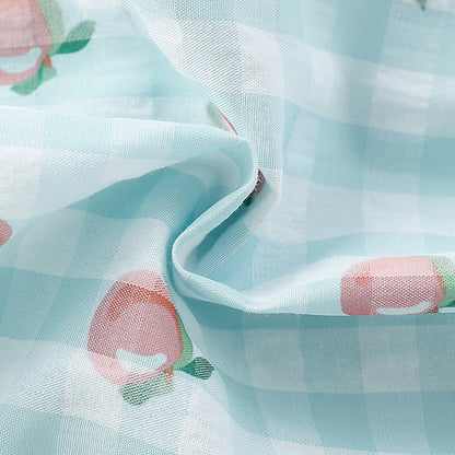 Summer Arrival Fruits Pattern Fly Sleeves Single Breasted Plaid Dress for Stylish Girls, MyKids-USA®, Baby & Toddler Dresses, MyKids-USA -  -  -  -  -  -  - 